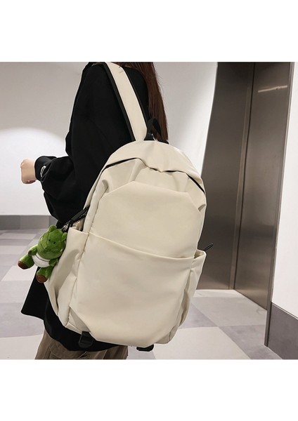 Düz Renk Öğrenci Okul Çantası Sırt Çantası Üniversite Öğrencisi Büyük Kapasiteli Sırt Çantası (Yurt Dışından) indirimleri