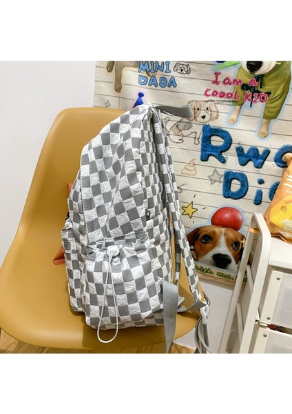 Gündelik Dama Tahtası Sırt Çantası Ortaokul Lise Sırt Çantası Büyük Kapasiteli Kampüs Kız Okul Çantası (Yurt Dışından) fiyatları