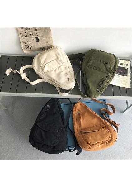 Göğüs Çantası Kanvas Çanta Büyük Kapasiteli Messenger Çanta Basit Omuz Çantası (Yurt Dışından) modelleri