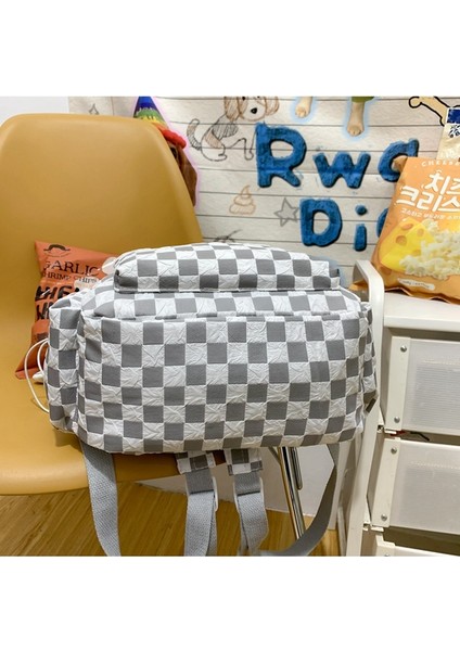 Gündelik Dama Tahtası Sırt Çantası Ortaokul Lise Sırt Çantası Büyük Kapasiteli Kampüs Kız Okul Çantası (Yurt Dışından) fırsatları