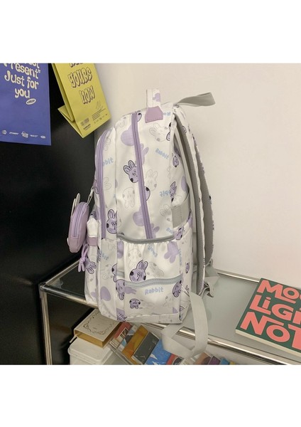 Okul Sırt Çantası Kız Ortaokul Okul Çantası Kız Sevimli Tavşan Baskı Öğrenci Sırt Çantası (Yurt Dışından) modelleri