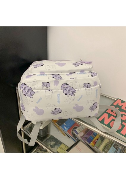 Okul Sırt Çantası Kız Ortaokul Okul Çantası Kız Sevimli Tavşan Baskı Öğrenci Sırt Çantası (Yurt Dışından) indirimleri