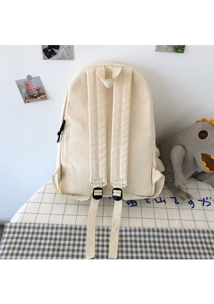 Moda Sırt Çantası Tuval Sırt Çantası Okul Katı Renk Kız Okul Çantası (Yurt Dışından) modelleri