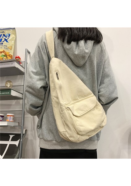 Göğüs Çantası Kanvas Çanta Büyük Kapasiteli Messenger Çanta Basit Omuz Çantası (Yurt Dışından) fiyatları