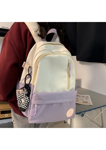 Okul Çantası Bayan Üniversite Öğrencisi Ortaokul Lise Öğrencisi Sırt Çantası Basit ve Şık Büyük Kapasiteli Sırt Çantası (Yurt Dışından) fırsatları