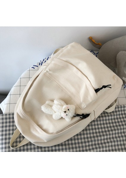 Moda Sırt Çantası Tuval Sırt Çantası Okul Katı Renk Kız Okul Çantası (Yurt Dışından) indirimleri