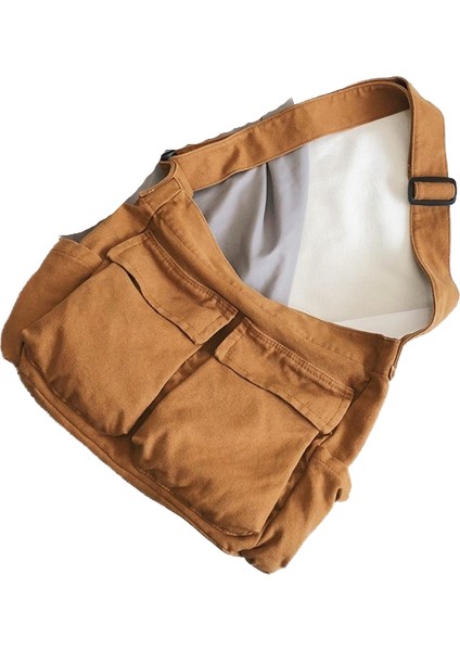 Kadın Edebi Gençlik Için Crossbody Çanta Omuzdan Askili Çanta Büyük Kapasiteli Iş Giysisi Kanvas Çanta Üniversite Öğrencileri Için (Yurt Dışından)