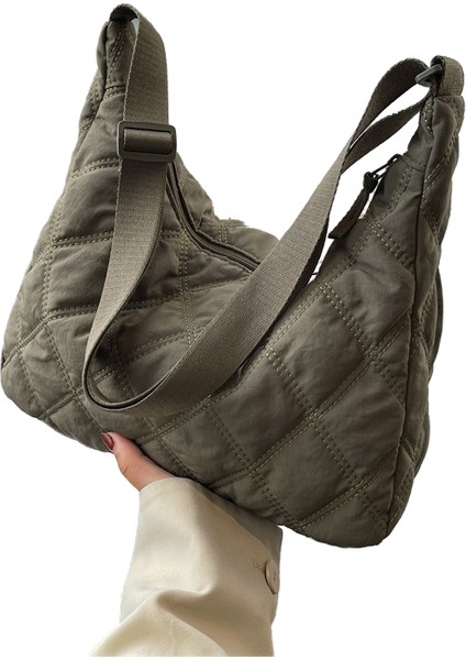 Crossbody Çanta Kadın Omuz Çantası Büyük Kapasiteli Rahat Pamuklu Çanta Kadın Hamur Çantası (Yurt Dışından)