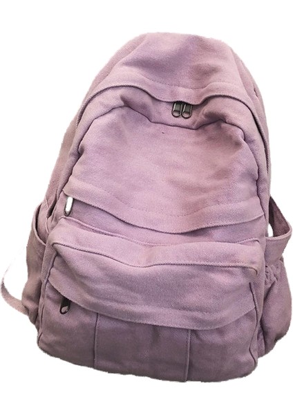 Okul Çantası Kadın Mori Retro Eski Üniversite Öğrencisi Sırt Çantası Kadın Moda Yıkama Tuval Sırt Çantası (Yurt Dışından)