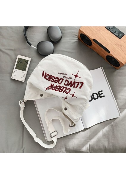 Kanvas Çanta Büyük Kapasiteli Tek Omuz Çapraz Çanta Nakış Tite Çanta Üniversite Öğrencileri Okul Çantası (Yurt Dışından) indirimleri