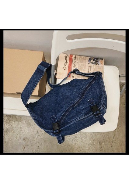Retro Yıkanmış Denim Büyük Çanta Kadın Rahat Büyük Kapasiteli Tek Omuz Çapraz Çanta Kanvas Çanta (Yurt Dışından) fiyatları