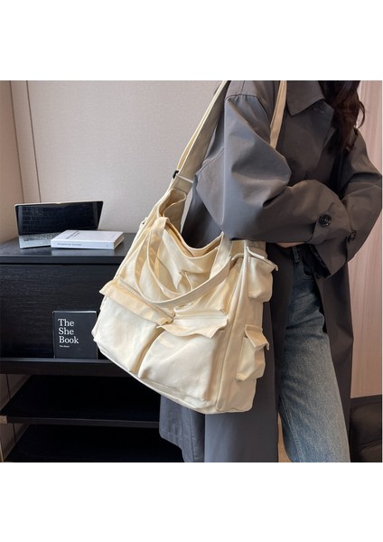 Kanvas Çanta Kız Basit Messenger Çanta Büyük Kapasiteli Postacı Çanta Öğrenci Okul Çantası (Yurt Dışından) indirimleri