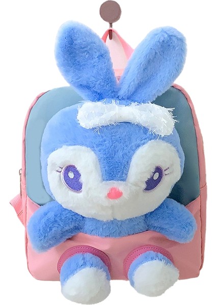 Çocuk Sırt Çantası Trendy Karikatür Tavşan Peluş Sırt Çantası Sevimli Tavşan Anaokulu Okul Çantası (Yurt Dışından)