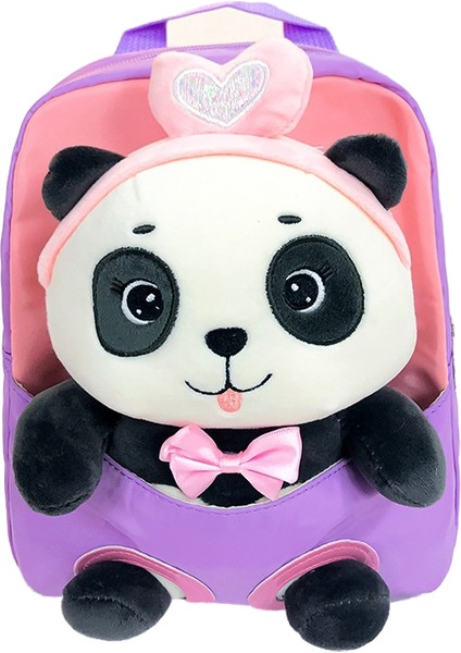 Anaokulu Okul Çantası Karikatür Panda Peluş Sırt Çantası Büyük Kapasiteli Hafif Sevimli Ilkokul Öğrencisi Sırt Çantası (Yurt Dışından)