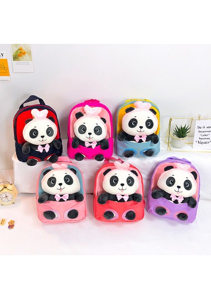 Anaokulu Okul Çantası Karikatür Panda Peluş Sırt Çantası Büyük Kapasiteli Hafif Sevimli Ilkokul Öğrencisi Sırt Çantası (Yurt Dışından) fiyatları