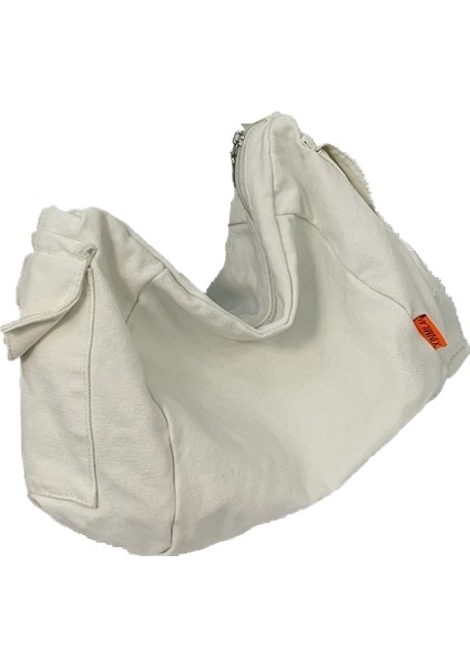 Tuval Çanta Kadın Rahat Büyük Kapasiteli Çapraz Çanta Düz Renk Omuz Çantası (Yurt Dışından)