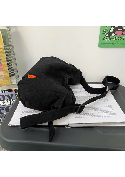 Tuval Çanta Kadın Rahat Büyük Kapasiteli Çapraz Çanta Düz Renk Omuz Çantası (Yurt Dışından) modelleri