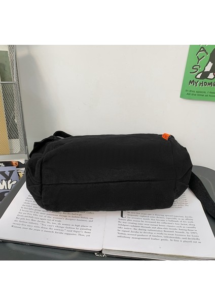 Tuval Çanta Kadın Rahat Büyük Kapasiteli Çapraz Çanta Düz Renk Omuz Çantası (Yurt Dışından) indirimleri