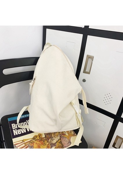 Sırt Çantası Kadife Kanvas Çanta Kişilik Düz Renk Retro Sırt Çantası Büyük Kapasiteli Öğrenci Okul Çantası (Yurt Dışından) modelleri