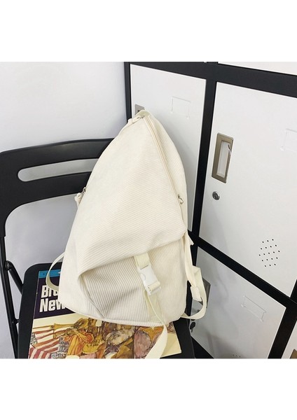 Sırt Çantası Kadife Kanvas Çanta Kişilik Düz Renk Retro Sırt Çantası Büyük Kapasiteli Öğrenci Okul Çantası (Yurt Dışından) fiyatları