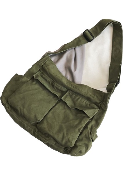 Kadın Edebi Gençlik Için Crossbody Çanta Omuzdan Askili Çanta Büyük Kapasiteli Iş Giysisi Kanvas Çanta Üniversite Öğrencileri Için (Yurt Dışından)