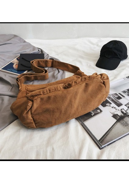 Kadın Edebi Gençlik Için Crossbody Çanta Omuzdan Askili Çanta Büyük Kapasiteli Iş Giysisi Kanvas Çanta Üniversite Öğrencileri Için (Yurt Dışından) indirimleri