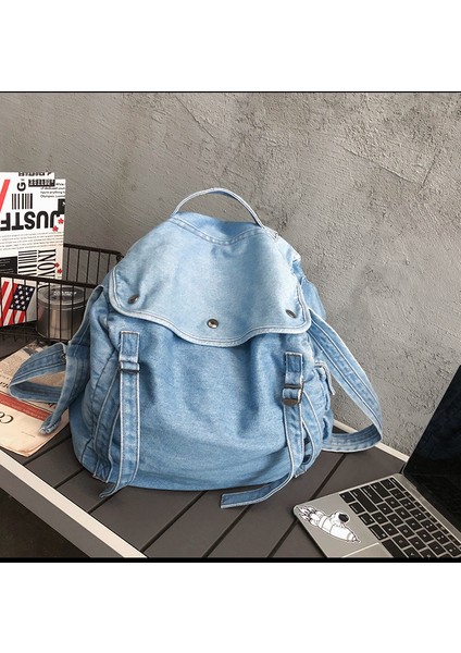 Denim Kanvas Çanta Far Tarzı Kadın Çanta Basit Düz Renk Öğrenci Tek Omuz Çapraz Çanta (Yurt Dışından) fiyatları