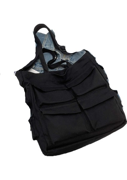 Kanvas Çanta Kız Basit Messenger Çanta Büyük Kapasiteli Postacı Çanta Öğrenci Okul Çantası (Yurt Dışından)