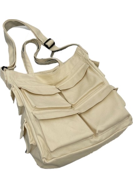 Kanvas Çanta Kız Basit Messenger Çanta Büyük Kapasiteli Postacı Çanta Öğrenci Okul Çantası (Yurt Dışından)