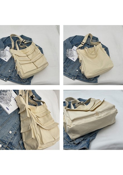 Kanvas Çanta Kız Basit Messenger Çanta Büyük Kapasiteli Postacı Çanta Öğrenci Okul Çantası (Yurt Dışından) fiyatları