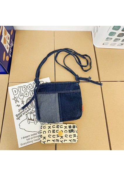 Yıkanmış Denim Kanvas Çanta Kadın Omuz Çantası Gündelik Cep Telefonu Çantası Mini Küçük Çanta Renk Çapraz Çanta (Yurt Dışından) modelleri