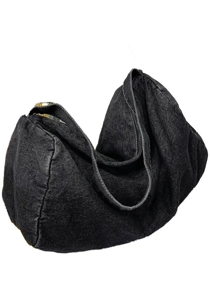 Denim Tuval Çanta Kadın Minimalist Gradyan Messenger Çanta Büyük Kapasiteli Omuz Çantası (Yurt Dışından)