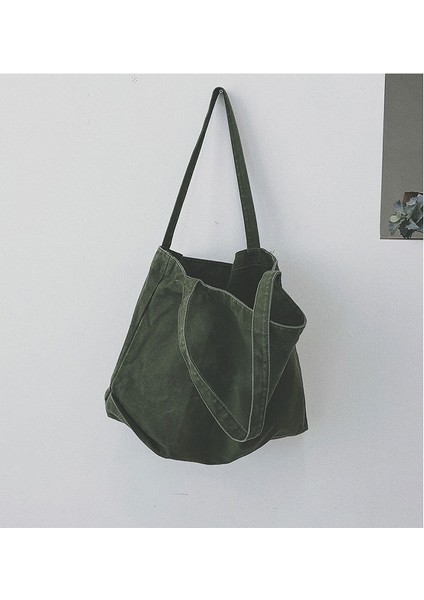 Basit Moda Alışveriş Çantası Büyük Kapasiteli Omuz Çantası Sanatsal Kanvas Çanta Kadın Çantası (Yurt Dışından) indirimleri