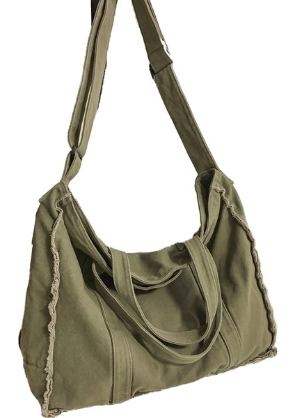 Omuz Çantası Erkek ve Kadın Kişilik Çapak Kanvas Çanta Taşınabilir Messenger Çanta Öğrenci Postacı Çantası (Yurt Dışından)