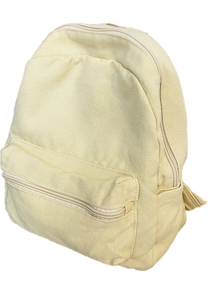 Düz Renk Okul Çantası Kadın Retro Üniversite Öğrencisi Sırt Çantası Seyahat Yıkanmış Tuval Küçük Sırt Çantası (Yurt Dışından)