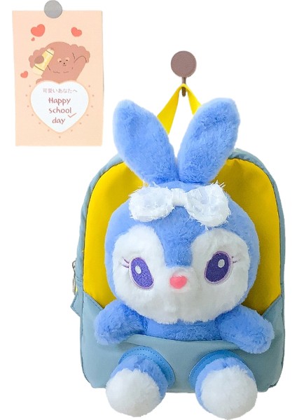 Çocuk Sırt Çantası Trendy Karikatür Tavşan Peluş Sırt Çantası Sevimli Tavşan Anaokulu Okul Çantası (Yurt Dışından)