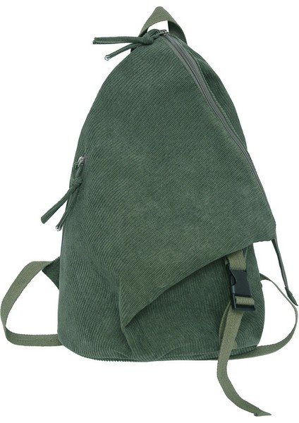 Sırt Çantası Kadife Kanvas Çanta Kişilik Düz Renk Retro Sırt Çantası Büyük Kapasiteli Öğrenci Okul Çantası (Yurt Dışından)