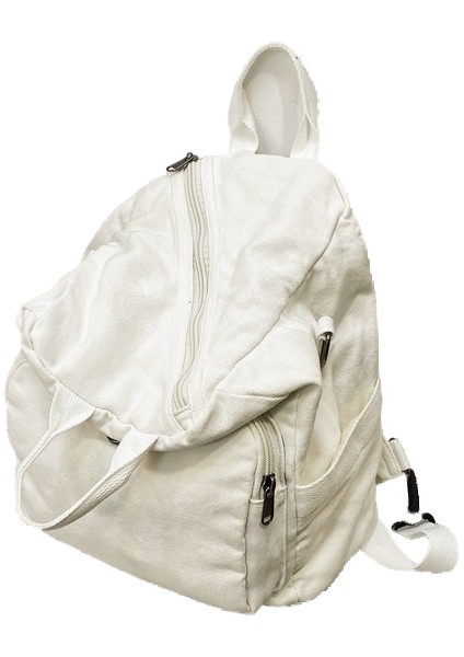 Yıkanmış Tuval Sırt Çantası Kadın Büyük Kapasiteli Tek Omuz Messenger Çanta Düz Renk Küçük Sırt Çantası (Yurt Dışından)