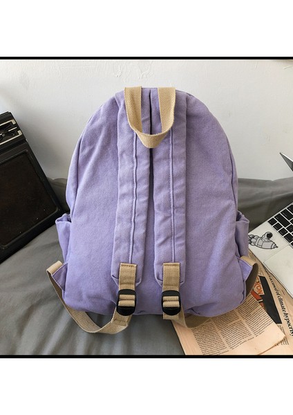Sırt Çantası Kadın Yıkanmış Kanvas Edebi Kolej Tarzı Öğrenci Okul Çantası Rahat Kişiselleştirilmiş Sırt Çantası (Yurt Dışından) fırsatları