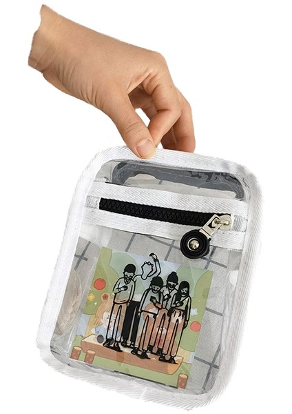 Pvc Şeffaf Kötü Adam Bebek Kafası Cep Telefonu Çantası Crossbody Çanta Baskılı Jöle Çanta (Yurt Dışından)