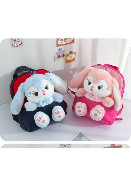 Karikatür Anaokulu Sırt Çantası Çocuk Okul Çantası Sevimli Peluş Tavşan Bebek Sırt Çantası (Yurt Dışından) modelleri