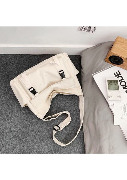 Retro Gündelik Kanvas Çanta Büyük Kapasiteli Messenger Çanta Seyahat Taşınabilir Omuz Çantası Üniversite Öğrencisi Okul Çantası (Yurt Dışından) fiyatları