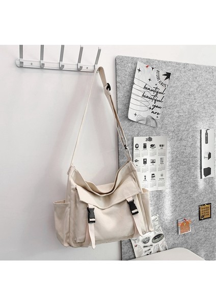 Retro Gündelik Kanvas Çanta Büyük Kapasiteli Messenger Çanta Seyahat Taşınabilir Omuz Çantası Üniversite Öğrencisi Okul Çantası (Yurt Dışından) modelleri