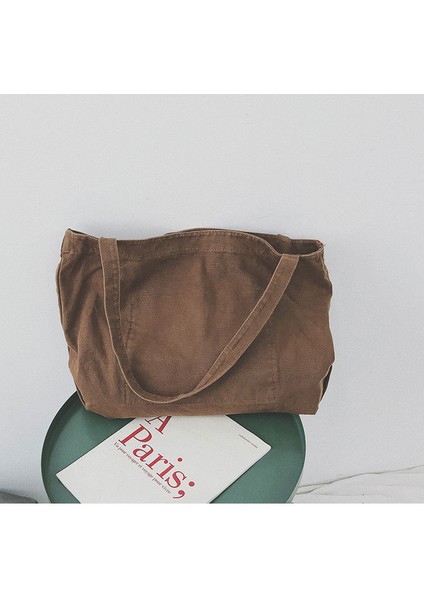 Basit Moda Alışveriş Çantası Büyük Kapasiteli Omuz Çantası Sanatsal Kanvas Çanta Kadın Çantası (Yurt Dışından) fiyatları