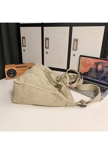 Omuz Çantası Erkek ve Kadın Kişilik Çapak Kanvas Çanta Taşınabilir Messenger Çanta Öğrenci Postacı Çantası (Yurt Dışından) fırsatları
