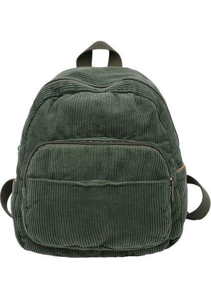 Kadife Katı Renk Okul Çantası Bayan Sırt Çantası Lise Üniversite Öğrencisi Retro Basit Mini Küçük Sırt Çantası (Yurt Dışından)