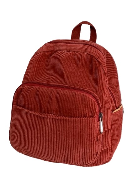 Kadife Katı Renk Okul Çantası Bayan Sırt Çantası Lise Üniversite Öğrencisi Retro Basit Mini Küçük Sırt Çantası (Yurt Dışından)