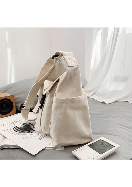 Retro Gündelik Kanvas Çanta Büyük Kapasiteli Messenger Çanta Seyahat Taşınabilir Omuz Çantası Üniversite Öğrencisi Okul Çantası (Yurt Dışından) fırsatları