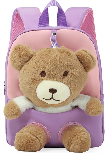 Peluş Çocuk Sırt Çantası, Hafif ve Kullanışlı Anaokulu Okul Çantası, Yaratıcı Sevimli Ayı Sırt Çantası (Yurt Dışından)