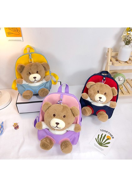 Peluş Çocuk Sırt Çantası, Hafif ve Kullanışlı Anaokulu Okul Çantası, Yaratıcı Sevimli Ayı Sırt Çantası (Yurt Dışından) modelleri